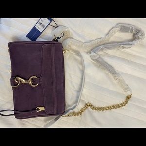 Rebecca Minkoff purple suede mini MAC crossbody
